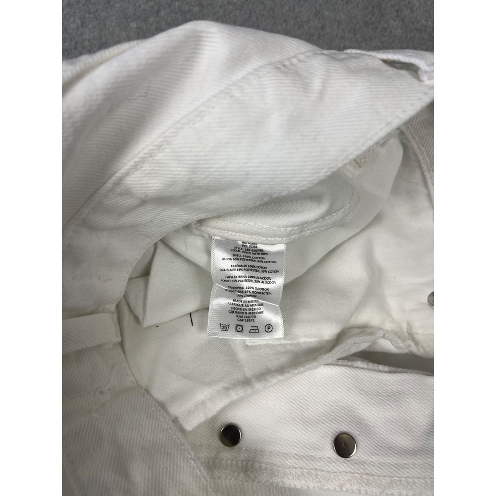 RE/Done Jeans Womens 30 White 90s High Rise Loose Fit Button Fly‎ Distressed - Picture 11 of 12